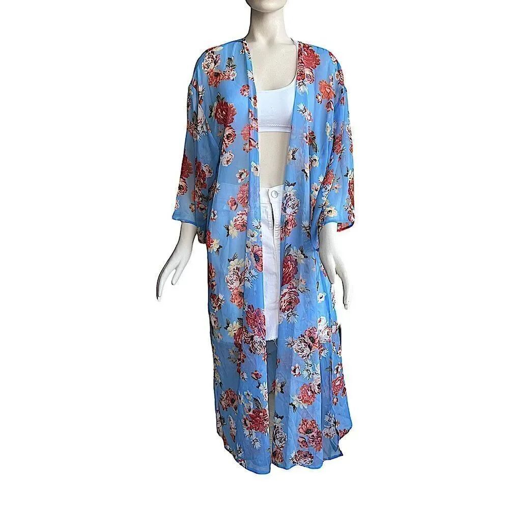 NWT Lucky Brand Floral Kimono Duster - Picture 2 of 16